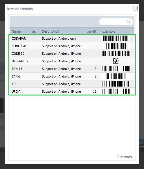 Configure Barcode Formats Help Centre 8057